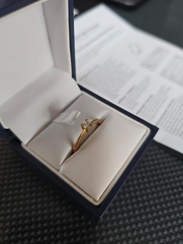 Stijlvolle ring – 0.12ct diamant – maat 53 (16,87) beschikbaar voor biedingen