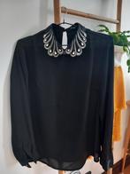 Zeer mooie zwarte blouse, maat small, Comme neuf, Taille 36 (S), Noir, Enlèvement ou Envoi