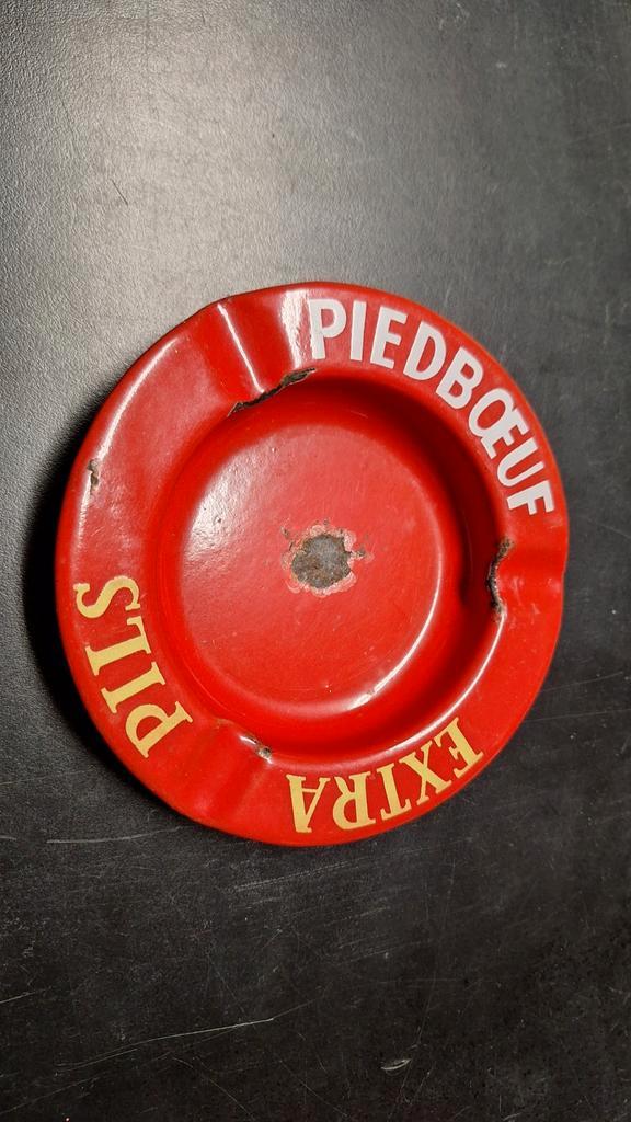 Emaille asbak Piedboeuf extra Pils, Verzamelen, Merken en Reclamevoorwerpen, Gebruikt, Gebruiksvoorwerp, Ophalen of Verzenden