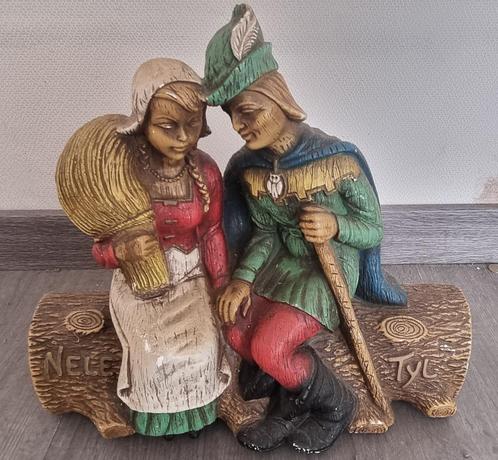 beeld Nele en Tijl Uilenspiegel, Verzamelen, Beelden en Beeldjes, Gebruikt, Fantasy, Ophalen