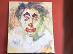 Magnifique toile de clown de 1986 signé, Enlèvement