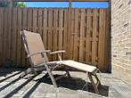 Teak Deckchair met kussen, Ophalen, Zo goed als nieuw, Hout, Verstelbaar