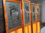 5 antieke scheepsdeurtjes met art Deco geëtst glas !!!, Enlèvement, Comme neuf