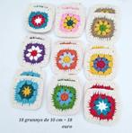 granny , carrés de laine , 10 cm , crocheter , beige multi, Hobby en Vrije tijd, Breien en Haken, Ophalen of Verzenden, Nieuw