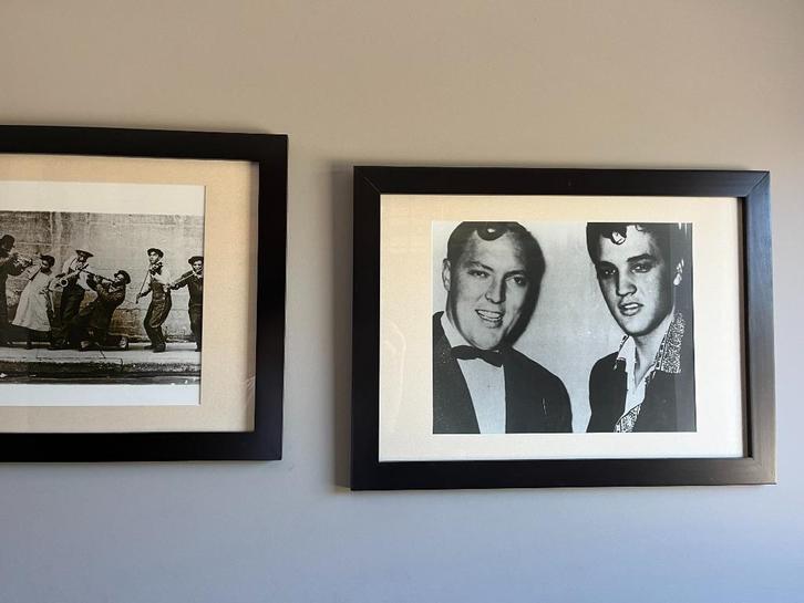Retrobord / foto / wandplaat The Beatles / Gene Vincent, Huis en Inrichting, Woonaccessoires | Wanddecoraties, Gebruikt, Ophalen of Verzenden