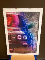 BMW M3 auto grote katoenen canvas 50x70cm in glas, Verzamelen, Automerken, Motoren en Formule 1, Ophalen