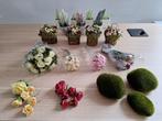 SET MINIATUUR KUNSTBLOEMEN EN -PLANTEN, Ophalen of Verzenden