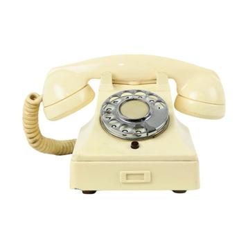 Vintage Witte Draaischijf Telefoon 1957 Bakeliet BTMC 2749RB