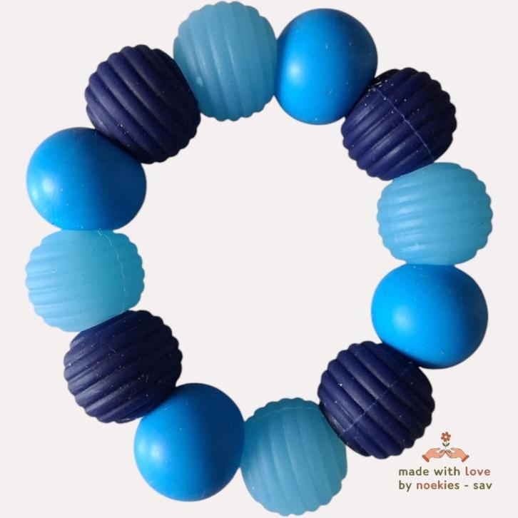 Noekies Bijtring blauw lichtblauw, Kinderen en Baby's, Speelgoed | Babyspeelgoed, Nieuw, Overige typen, Verzenden