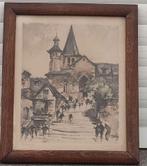 Gravure Estaing lot signe Roger hebbelinck, Antiek en Kunst, Kunst | Etsen en Gravures, Ophalen of Verzenden