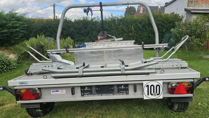 Remorque de transport moto transversale premium, Auto diversen, Aanhangers en Bagagewagens, Zo goed als nieuw, Ophalen