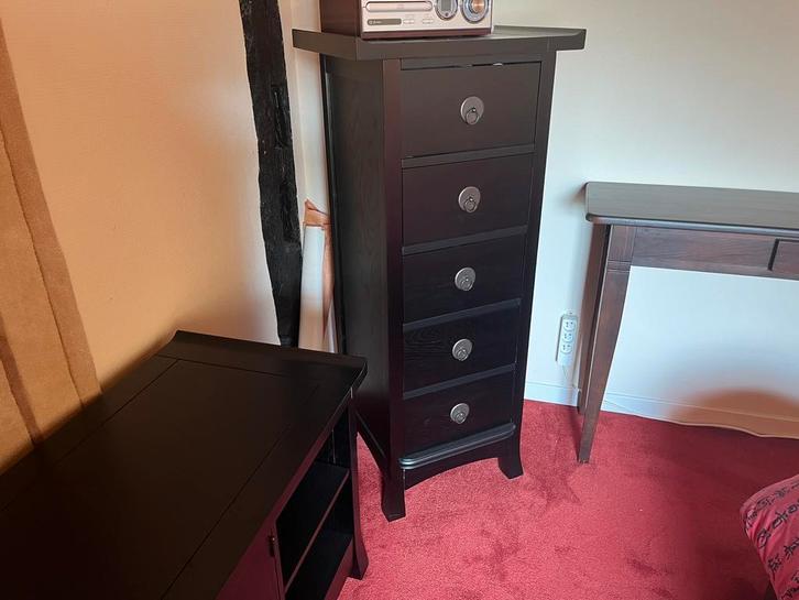 Meuble chiffonier chinois brun foncé 54 x 45 x 124, Huis en Inrichting, Bureaus, Zo goed als nieuw, Ophalen