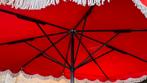 Grote nieuwe parasol voor markt of horeca incl. voet, Ophalen