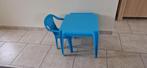 kindertafel en stoel   ( blauw ), Kinderen en Baby's, Kinderkamer | Tafels en Stoelen, Tafel(s) en Stoel(en), Zo goed als nieuw