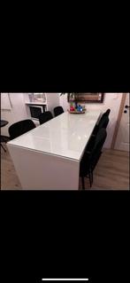 Witte bartafel, Huis en Inrichting, Tafels | Eettafels, Ophalen, Zo goed als nieuw, Vijf personen of meer