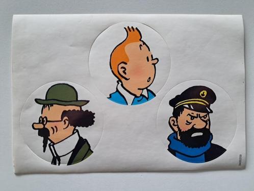 Vintage - Feuille d'autocollants - Tintin - Tintin - Bon éta, Collections, Autocollants, Comme neuf, Bande dessinée ou Dessin animé