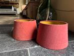 2 roest-rood kleurige lampenkappen, Huis en Inrichting, Ophalen, Rond, Zo goed als nieuw, Minder dan 25 cm