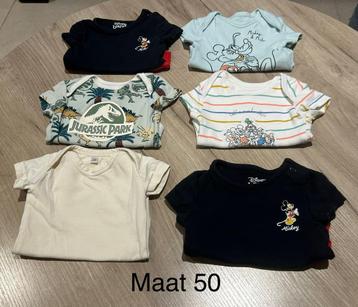 6 rompers korte mouw (maat 50) beschikbaar voor biedingen