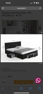 Tweepersoonsbed Milo -zwart 190x200, Huis en Inrichting, Slaapkamer | Bedden, Ophalen, Overige materialen, Gebruikt, Kunsteleer materiaal
