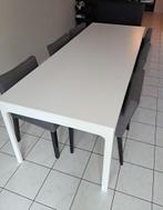 Tafel uitschuifbaar - wit, Huis en Inrichting, Ophalen, Gebruikt, 200 cm of meer, 50 tot 100 cm