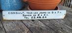 Antiek Dokter/ Phychiater emaille bord 35 cm lang, Ophalen