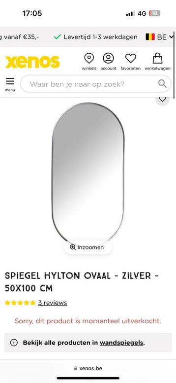 Spiegel Hylton ovaal zilver xenos 50x100 beschikbaar voor biedingen