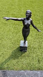 Bronzen art deco naakte dansende dame, Antiquités & Art, Art | Sculptures & Bois, Enlèvement ou Envoi
