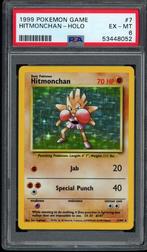 Hitmonchan Holo PSA 6 - 7/102 - Base Set 1999, Foil, Losse kaart, Zo goed als nieuw, Verzenden