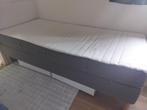 2x boxspring 1 persoon incl matrassen, Maison & Meubles, Chambre à coucher | Lits boxsprings, Gris, 200 cm, Une personne, Comme neuf