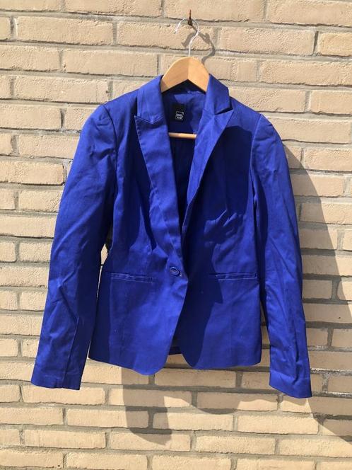 Blazer bleu en coton (taille 34) état neuf, Vêtements | Femmes, Vestes & Costumes, Comme neuf, Manteau, Taille 36 (S), Bleu, Enlèvement ou Envoi