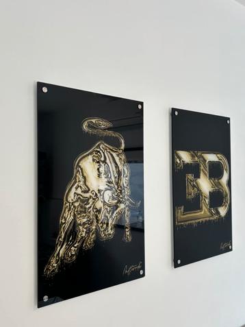 Limited edition schilderijen lamborghini/bugatti plexiglas, Enlèvement