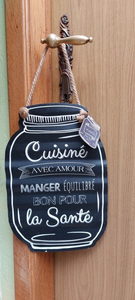 metalen plaat / deco / keuken, Huis en Inrichting, Woonaccessoires | Wanddecoraties, Nieuw, Ophalen of Verzenden