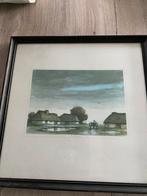 Ets aquarel, Antiek en Kunst, Ophalen
