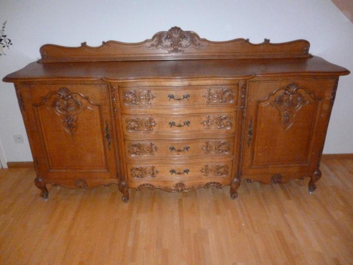 Dressoir Louis XV chêne massif - Excellent état, Huis en Inrichting, Kasten | Dressoirs, Gebruikt, 200 cm of meer, 50 tot 75 cm