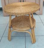 Vintage rotan bijzettafeltje, 55 tot 75 cm, Zo goed als nieuw, Hout, Ophalen