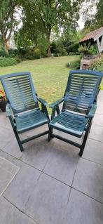 Twee verstelbare relax fauteuils, Ophalen, Gebruikt, Kunststof