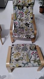 Fauteuil Poäng Ikea bloemenmotief, Huis en Inrichting, Ophalen, Hout, Gebruikt, 75 tot 100 cm