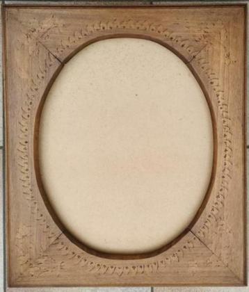 Cadre ancien en bois avec sculpture, Enlèvement ou Envoi, Utilisé, Bois
