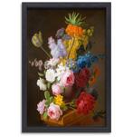 Weelderig bloemstilleven - Pieter Faes canvas + baklijst 60x, Verzenden
