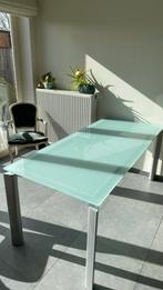 Eettafel bureautafel glazen blad 180cmx80cm blad kan los, Huis en Inrichting, Tafels | Eettafels, Gebruikt, Ophalen