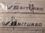 Mercedes v8biturbo spatbord logo's chroom of blinkend zwart, Nieuw, Ophalen of Verzenden, Spatbord, Links
