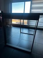 Tafel hout met marmeren look en ijzeren poten (1m80), Ophalen, Gebruikt, 50 tot 100 cm, Vijf personen of meer