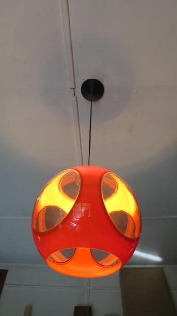 Massive oranje Bug Eye retro vintage lamp 70's Space Age