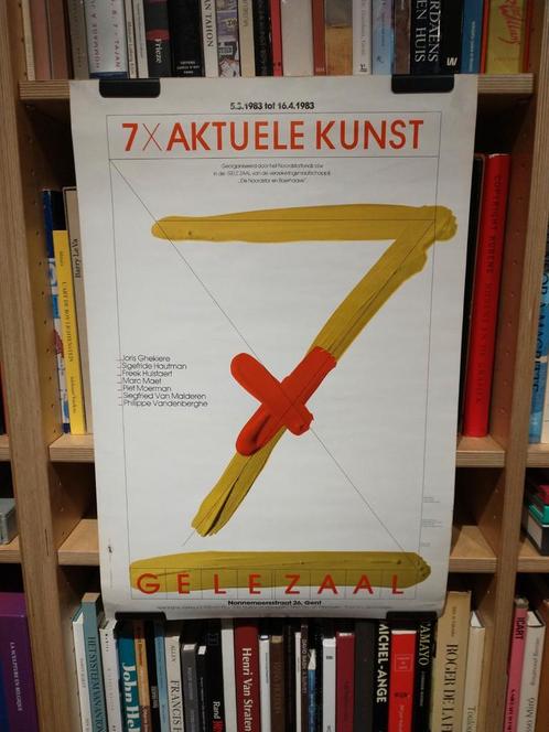 7 x actuele kunst. Gele zaal 1983 affiche, Verzamelen, Posters, Gebruikt, Ophalen of Verzenden