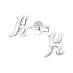 Alfabet letter K oorbellen 925 sterling zilver - OP=OP!, Nieuw, Ophalen of Verzenden, Knopjes of Stekers, Zilver