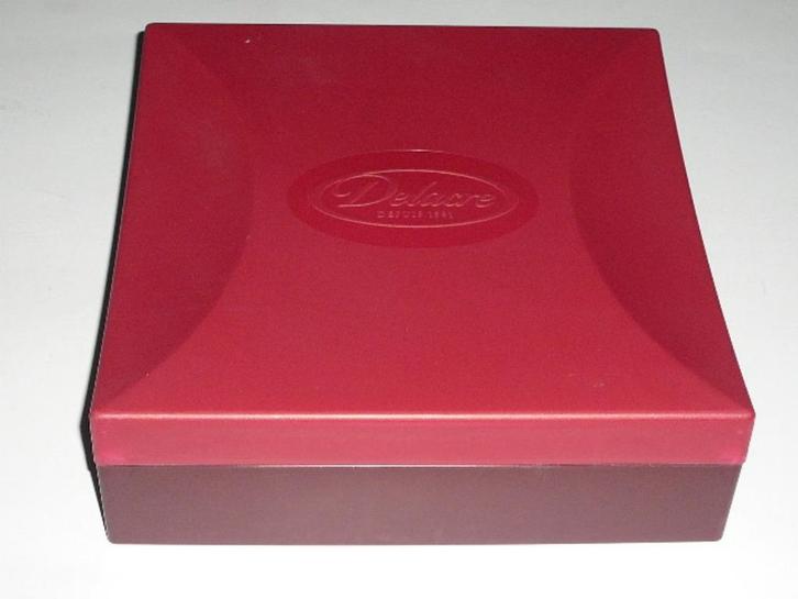 Boîte à biscuits en plastique vide Delacre 2007, Collections, Boîte en métal, Utilisé, Biscuits, Autres marques, Enlèvement ou Envoi