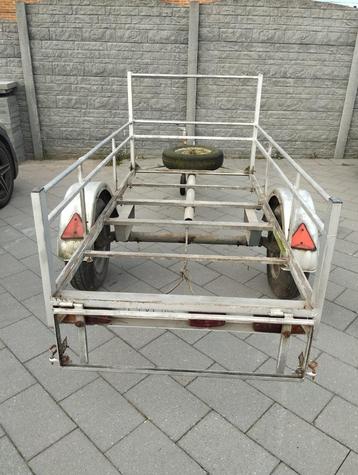 Aanhangwagen remork remorque met stevige as 2mx1m (opmaken) beschikbaar voor biedingen
