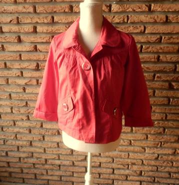 (75)- veste d'été femme t.38 rouge - étam - disponible aux enchères