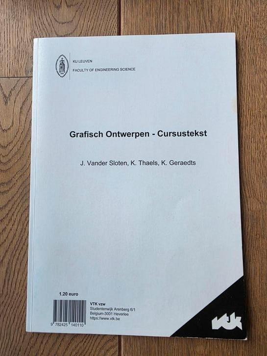 Grafisch Ontwerpen - Cursustekst KUL BA ingenieurswetenschap, Boeken, Studieboeken en Cursussen, Zo goed als nieuw, Ophalen of Verzenden