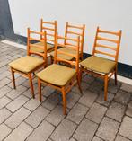 Prachtige Set van 5 Scandinavische vintage eetkamerstoelen, Huis en Inrichting, Stoelen, Vijf, Zes of meer stoelen, Vintage, Zo goed als nieuw